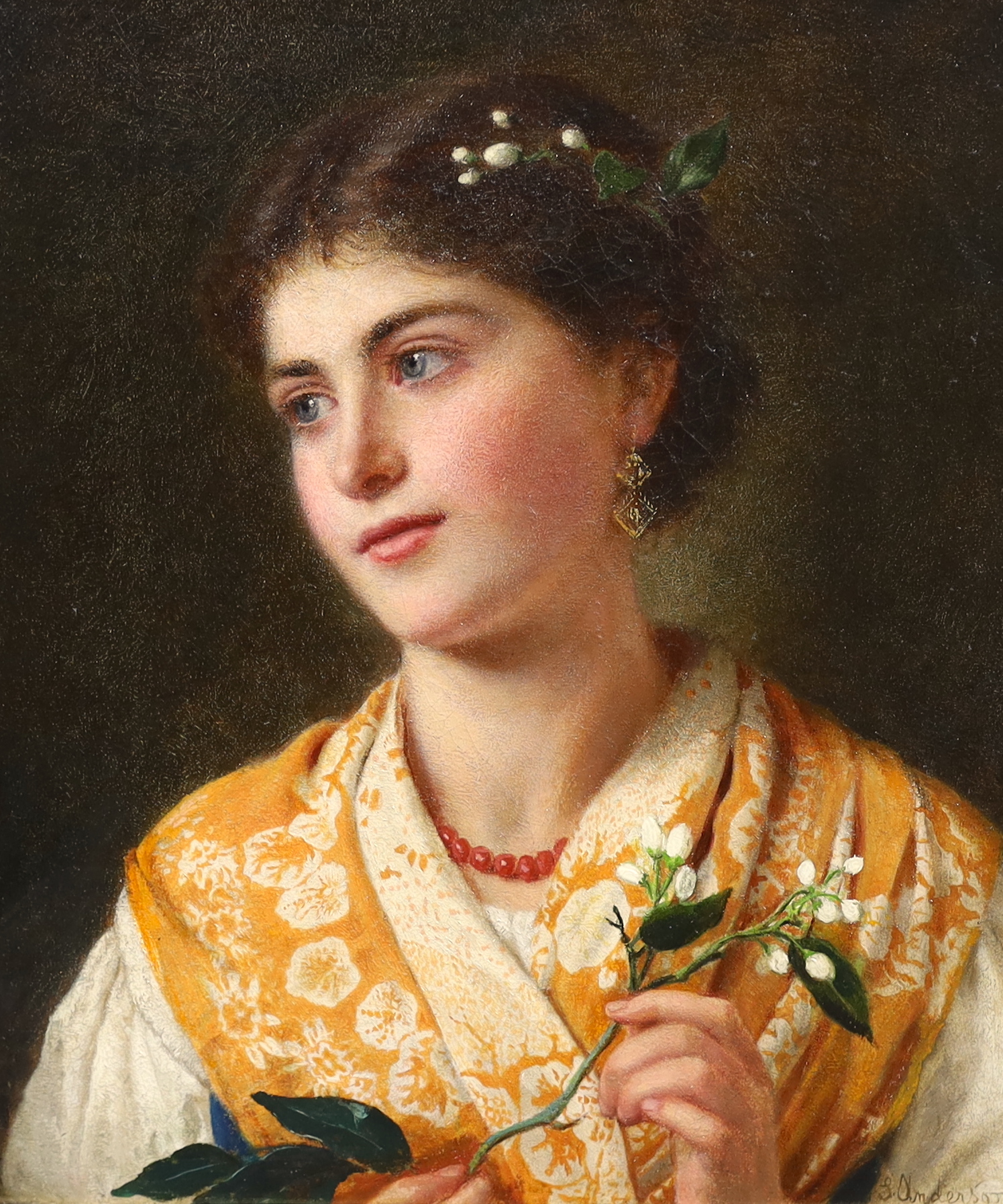 Sophie Gengembre Anderson (English, 1823-1903), A Classical Beauty, oil on canvas, 35 x 29.5cm
